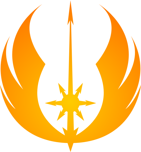 Diskordisches Jedi-Emblem in Leuchtorange